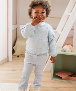 Pull scintillant avec volants sur les épaules bébé fille vue1 - GEMO(BEBE DEBT) - GEMO