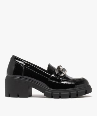 Mocassins chunky vernis à talon et semelle crantée femme vue1 - 5 MILES - GEMO
