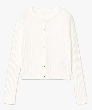 Gilet femme à col rond en maille côtelée - LuluCastagnette vue4 - LULUCASTAGNETTE - GEMO