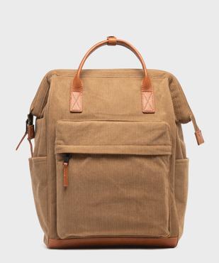 Sac à dos ordinateur en velours côtelé homme vue1 - GEMO (ACCESS) - GEMO