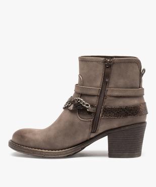 Boots femme à talon dessus mat et brides fantaisie vue4 - GEMO(URBAIN) - GEMO