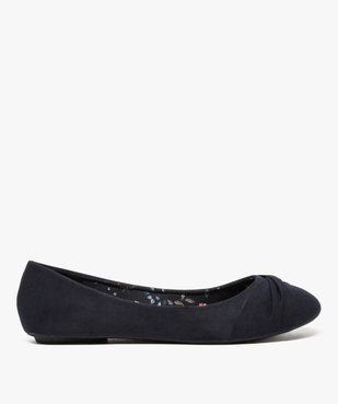 Ballerines femme unies en suédine avec bout rond effet drapé vue1 - VALENTINA BALDA - GEMO
