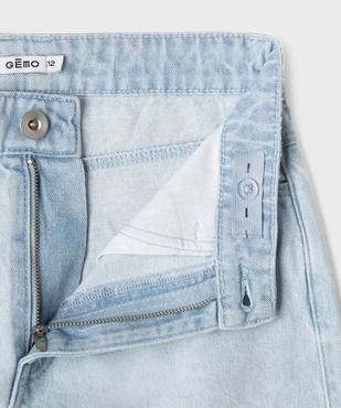 Bermuda en jean taille haute finition sans coutures fille vue6 - GEMO 4G FILLE - GEMO