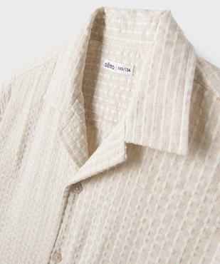 Chemise manches courtes à col cubain garçon vue4 - GEMO (JUNIOR) - GEMO