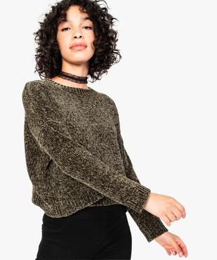 Pull court en maille chenille vue1 - FOLLOW ME - GEMO