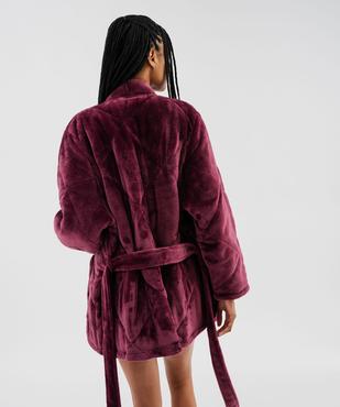 Robe de chambre courte en velours doux matelassé femme vue3 - GEMO(HOMWR FEM) - GEMO
