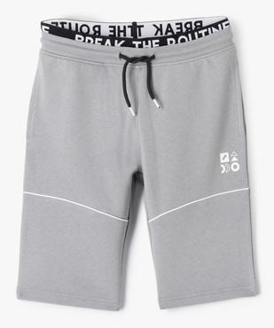 Bermuda garçon en maille avec ceinture élastique fantaisie vue1 - GEMO (JUNIOR) - GEMO