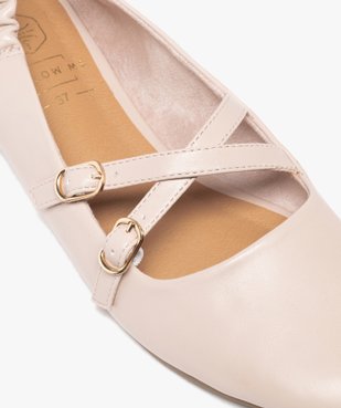 Ballerines femme à bout carré avec brides croisées à boucle vue6 - FOLLOW ME - GEMO