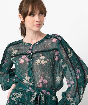 Blouse femme en voile à manches longues vue2 - GEMO(FEMME PAP) - GEMO