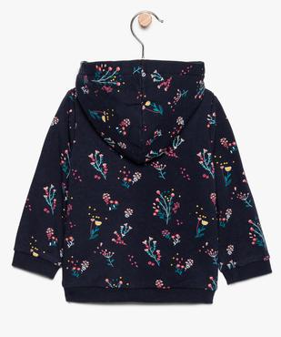 Sweat bébé fille zippé    coton bio vue3 - GEMO 4G BEBE - GEMO