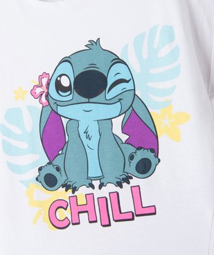 Tee-shirt manches courtes à revers imprimé Stitch fille - Disney vue2 - LILO & STITCH - GEMO