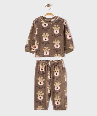 Pyjama en velours 2 pièces motif Noël bébé garçon vue1 - GEMO(BB COUCHE) - GEMO