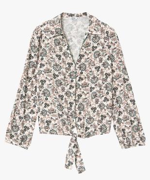 Blouse femme à motifs fleuris à nouer dans le bas vue4 - GEMO(FEMME PAP) - GEMO