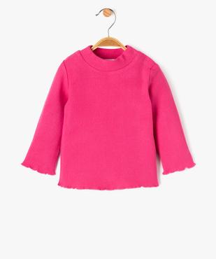 Tee-shirt manches longues en maille épaisse à col montant bébé fille vue1 - GEMO(BEBE DEBT) - GEMO