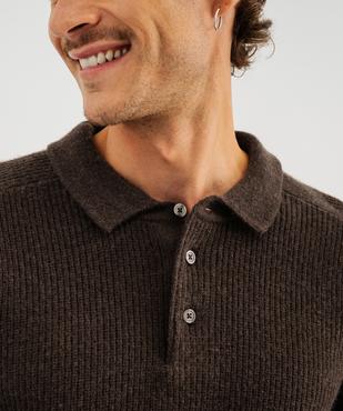 Pull col polo maille homme vue2 - GEMO (HOMME) - GEMO