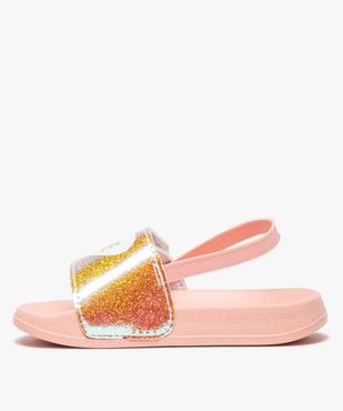 Mules de piscine fille à bride élastique et bandeau scratch vue3 - GEMO (ENFANT) - GEMO