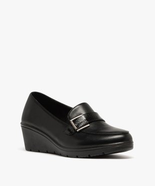 Mocassins femme confort à talon compensé et bride vernie fantaisie vue2 - G'FLEX GEMO FOR GOOD - GEMO