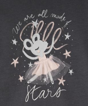 Tee-shirt manches longues à motif ballerine bébé fille vue2 - GEMO 4G BEBE - GEMO