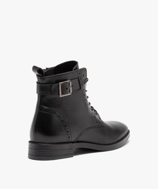 Bottines femme à lacet dessus cuir à bords perforés – Tanéo vue5 - TANEO - GEMO