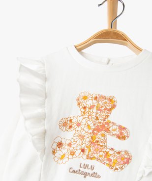 Sweat à volants en molleton bébé - LuluCastagnette vue3 - LULUCASTAGNETTE - GEMO