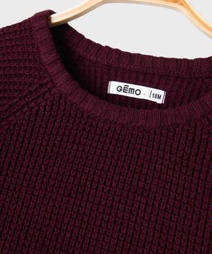 Pull en grosse maille côtelée à manches raglan bébé garçon vue2 - GEMO(BEBE DEBT) - GEMO