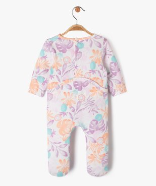 Pyjama dors-bien à motif feuillage exotique bébé fille vue3 - GEMO 4G BEBE - GEMO