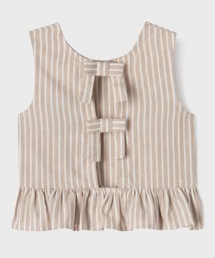 Débardeur à basque et dos fantaisie ouvert fille vue3 - GEMO 4G FILLE - GEMO