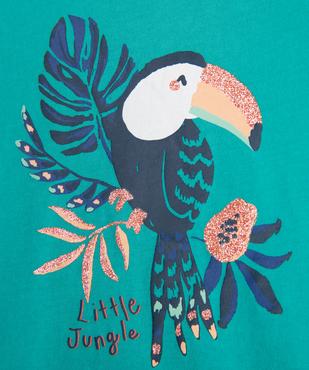 Tee-shirt manches courtes loose à franges et motif devant et dos bébé fille vue3 - GEMO(BEBE DEBT) - GEMO