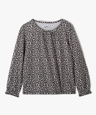 Tee-shirt fille imprimé à manches longues et fronces vue1 - GEMO (ENFANT) - GEMO