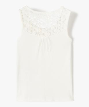 Débardeur fille côtelé avec dos brodé en dentelle vue3 - GEMO (ENFANT) - GEMO