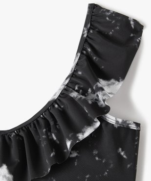 Haut de maillot de bain fille asymétrique avec bretelle volantée vue2 - GEMO (JUNIOR) - GEMO