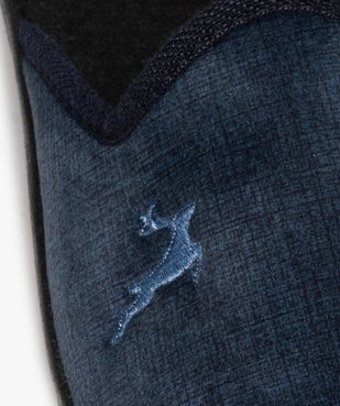 Chaussons mules en velours ras avec broderie homme vue6 - GEMO(HOMWR HOM) - GEMO