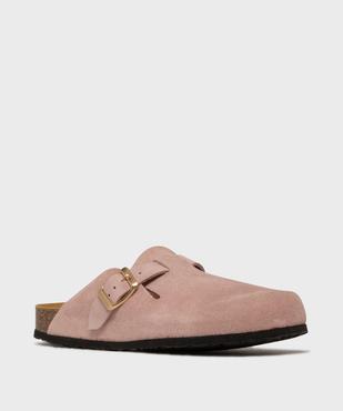 Sabots en cuir suédé avec semelle intérieure anatomique femme vue2 - TANEO GEMO FOR GOOD - GEMO