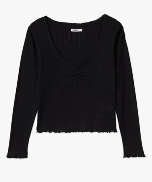 Haut de pyjama à manches longues en maille ajourée femme vue4 - GEMO(HOMWR FEM) - GEMO