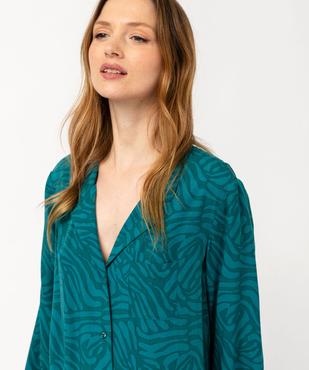 Chemise de nuit femme imprimée forme liquette à manches 3/4 vue2 - GEMO 4G FEMME - GEMO