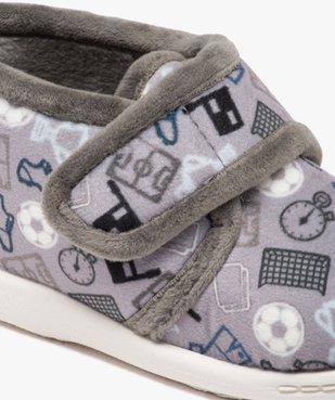 Chaussons garçon bottillons en velours imprimé et à scratch vue6 - GEMO 4G GARCON - GEMO