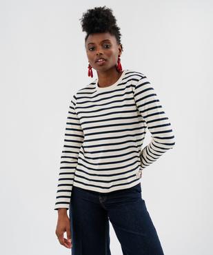 Tee-shirt manches longues marinière femme - LuluCastagnette vue5 - LULU CASTAGNETTE G4G D - GEMO