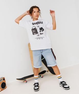 Tee-shirt manches courtes motif streetwear garçon vue1 - GEMO (JUNIOR) - GEMO