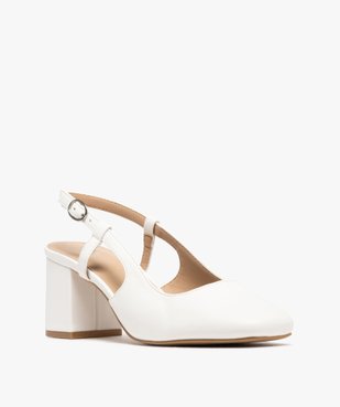 Escarpins sling-back à talon large et bout carré femme vue10 - FOLLOW ME - GEMO