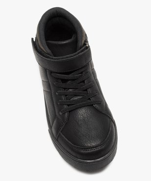 Baskets garçon mid-cut unies à lacets et scratch vue5 - GEMO (ENFANT) - GEMO