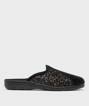 Chaussons mules à talon compensé en velours ras femme vue1 - G'FLEX GEMO FOR GOOD - GEMO