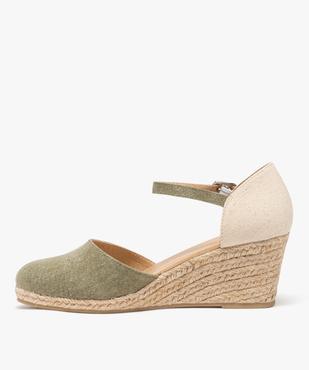 Sandales compensées dessus textile pailleté femme  vue4 - GEMO(URBAIN) - GEMO