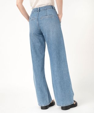 Jean wide leg taille basse en coton léger femme vue3 - GEMO(FEMME PAP) - GEMO