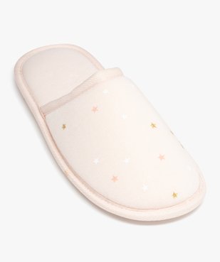 Chaussons femme mules plates en jersey à motifs étoilés vue5 - GEMO(HOMWR FEM) - GEMO