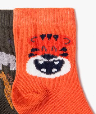 Chaussettes hautes imprimées animaux de la savane bébé garçon (lot de 5) vue4 - GEMO 4G BEBE - GEMO
