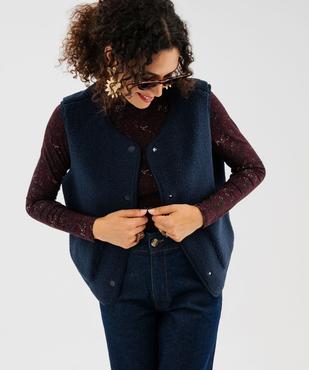 Veste sans manches en maille sherpa femme vue1 - GEMO 4G FEMME - GEMO