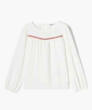 Blouse à manches longues avec liseré scintillant sur le buste fille vue1 - GEMO (ENFANT) - GEMO