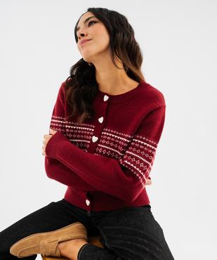 Pull à col polo femme vue3 - GEMO(FEMME PAP) - GEMO