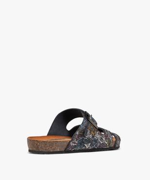 Mules plates avec brides scintillantes en cuir femme vue5 - PIU NATURA - GEMO