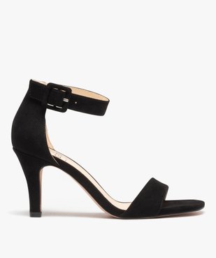 Sandales femme à talon fermé dessus suédine unie vue1 - GEMO(URBAIN) - GEMO